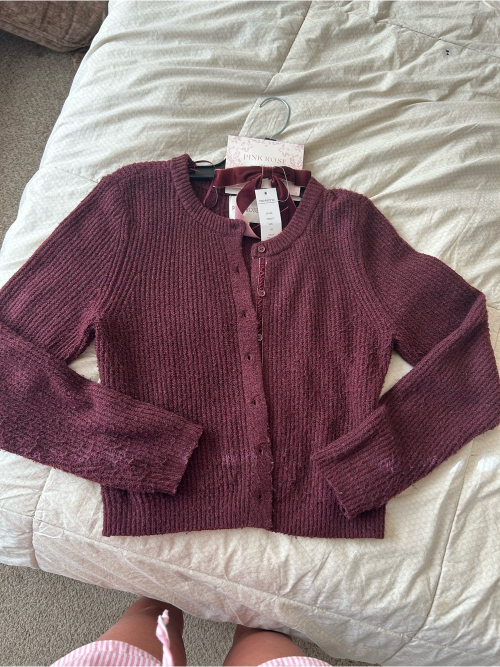 Burgundy cardigan